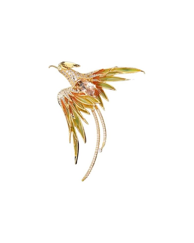 Exquisite 14K Gold Phoenix Brooch for Women, Inlaid with Moissanite and Premium Gemstones, Ideal Luxury Gift for Holidays and...