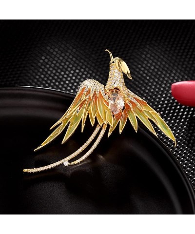 Exquisite 14K Gold Phoenix Brooch for Women, Inlaid with Moissanite and Premium Gemstones, Ideal Luxury Gift for Holidays and...