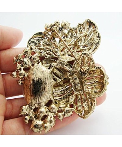 TTjewelry Charming Butterfly Flower Colorful Austria Crystal Gold-Tone Brooch Pin $9.66 Brooches & Pins