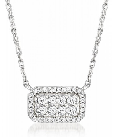 Ross-Simons 0.25 ct. t.w. Diamond Cluster Necklace in Sterling Silver. 16 inches $62.90 Necklaces