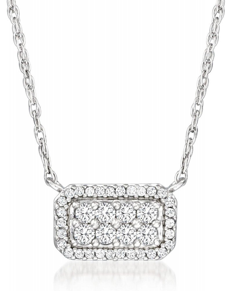 Ross-Simons 0.25 ct. t.w. Diamond Cluster Necklace in Sterling Silver. 16 inches $62.90 Necklaces