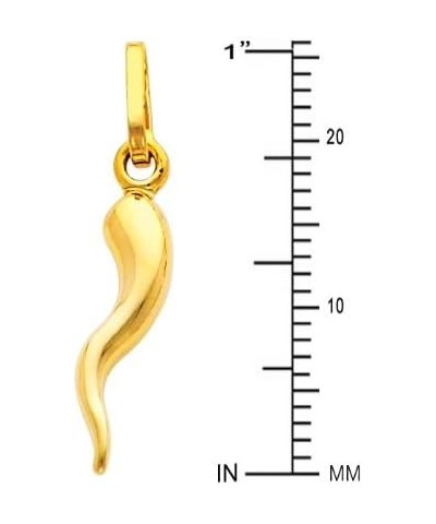 14k Yellow Gold Cornicello Italian Horn Pendant with 1.2mm Singapore Chain Necklace 20.0 Inches $69.08 Necklaces