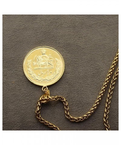 Persian Iranian Pahlavi Lion And Sun Necklace Chain 18" Chain 18k Gold Plated $14.00 Necklaces