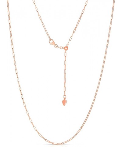 14k Fine Gold 1.5mm Adjustable Solid Paperclip Necklace, 22 Inch rose-gold $64.59 Necklaces