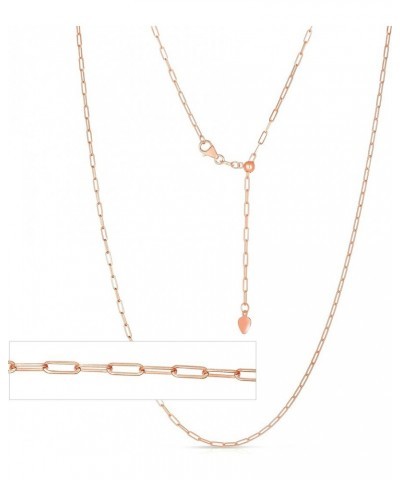 14k Fine Gold 1.5mm Adjustable Solid Paperclip Necklace, 22 Inch rose-gold $64.59 Necklaces