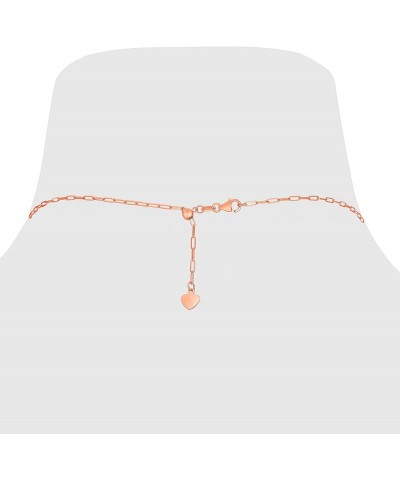 14k Fine Gold 1.5mm Adjustable Solid Paperclip Necklace, 22 Inch rose-gold $64.59 Necklaces