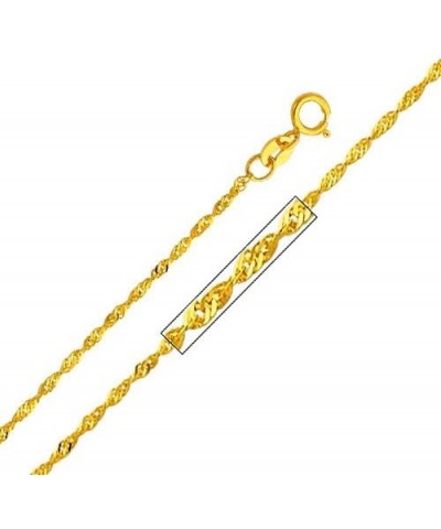 14k Yellow Gold Cornicello Italian Horn Pendant with 1.2mm Singapore Chain Necklace 20.0 Inches $69.08 Necklaces