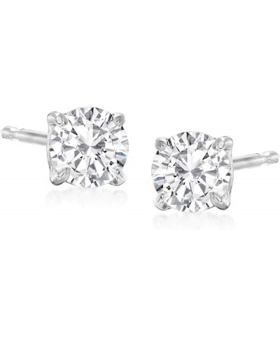 14kt White Gold Round Diamond Stud Earrings H-I Color / I1-I2 Clarity .50 ct. t.w. Diamond Stud $133.30 Earrings