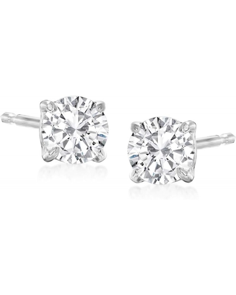 14kt White Gold Round Diamond Stud Earrings H-I Color / I1-I2 Clarity .50 ct. t.w. Diamond Stud $133.30 Earrings