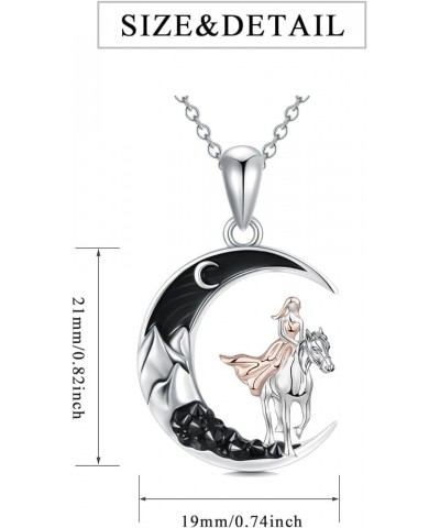 Gothic Jewelry Bat/Cat/Wolf/Dragon/Owl/Fox/Spider/Sun Pendant Sterling Silver Crescent Moon Necklace for Women Girls Black Je...