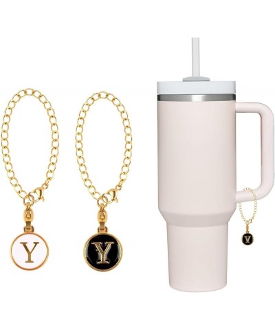 2Pcs Personalized Letter Charm for Stanley Simple Modern Tumbler 40oz with Handle ID Plate Initial Letter Chain Gift for Wome...