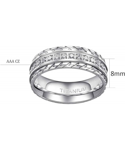 Couple Rings 4pcs Matching Rings 1ct AAA CZ White Gold Plated Women Wedding Ring Sets for Him and Her White women size8 & men...