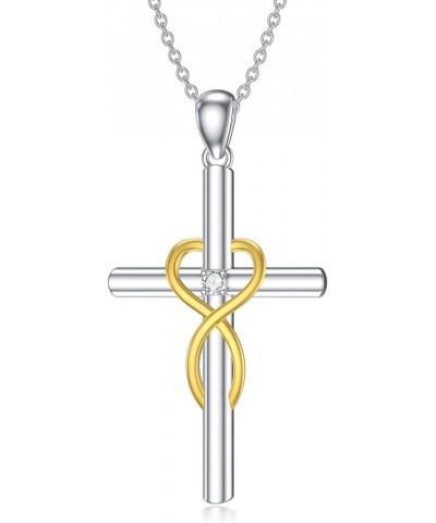 Diamond Cross Necklace for Women in 925 Sterling Silver Type 18 $47.25 Necklaces