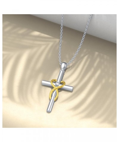 Diamond Cross Necklace for Women in 925 Sterling Silver Type 18 $47.25 Necklaces