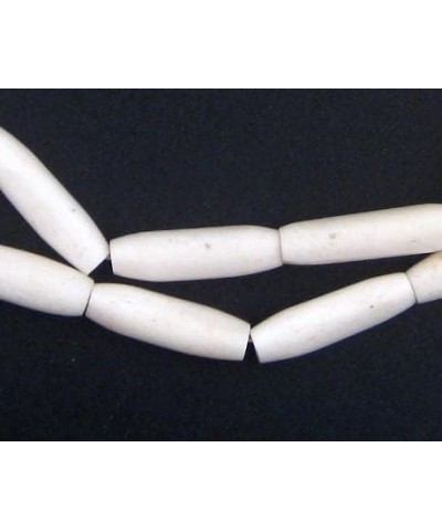 Washed Grey Bone Beads - Full Strand of Fair Trade African Beads - (Faceted, Washed Grey) Tube White $15.20 Necklaces