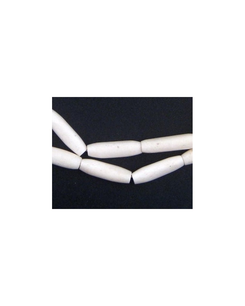 Washed Grey Bone Beads - Full Strand of Fair Trade African Beads - (Faceted, Washed Grey) Tube White $15.20 Necklaces