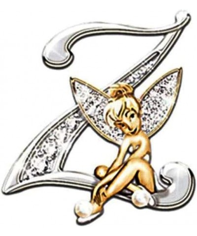 Initial Letter Brooch Pins Rhinestone Crystal Elf Angel Collar Pins Brooches For Girls Women Accessories Z $7.13 Brooches & Pins