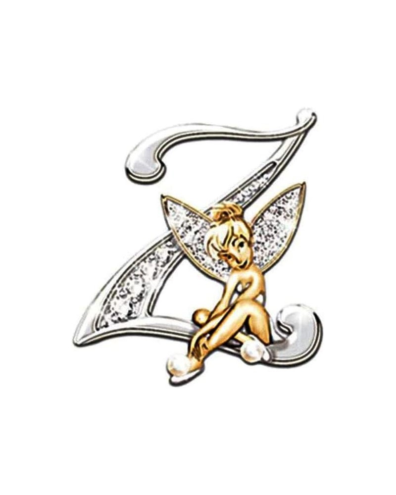 Initial Letter Brooch Pins Rhinestone Crystal Elf Angel Collar Pins Brooches For Girls Women Accessories Z $7.13 Brooches & Pins