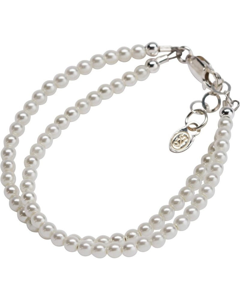 Children's Sterling Silver Double-Strand Simulated Pearl Bracelet MED (5-5.5 Inches) $11.39 Bracelets