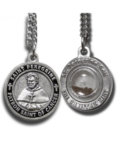 St Peregrine Patron Saint of Cancer Medal w/Capsule of St Peregrine Soil (Women's 3/4-inch diameter) Women's 3/4-inch diamete...