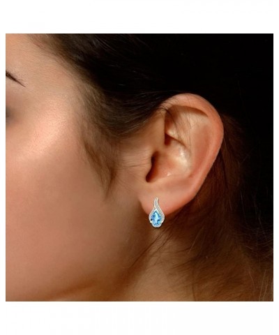 Pear Shape Simulated Birthstone Stud Earrings In 14k Yellow Gold Over 925 Sterling Silver Topaz $29.48 Earrings