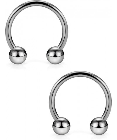 14G 16G Solid Grade 23 (G23) Titanium Horseshoe Barbell Septum Rings Hoop Lip Helix/Daith/Cartilage/Conch/Tragus Earrings Nip...