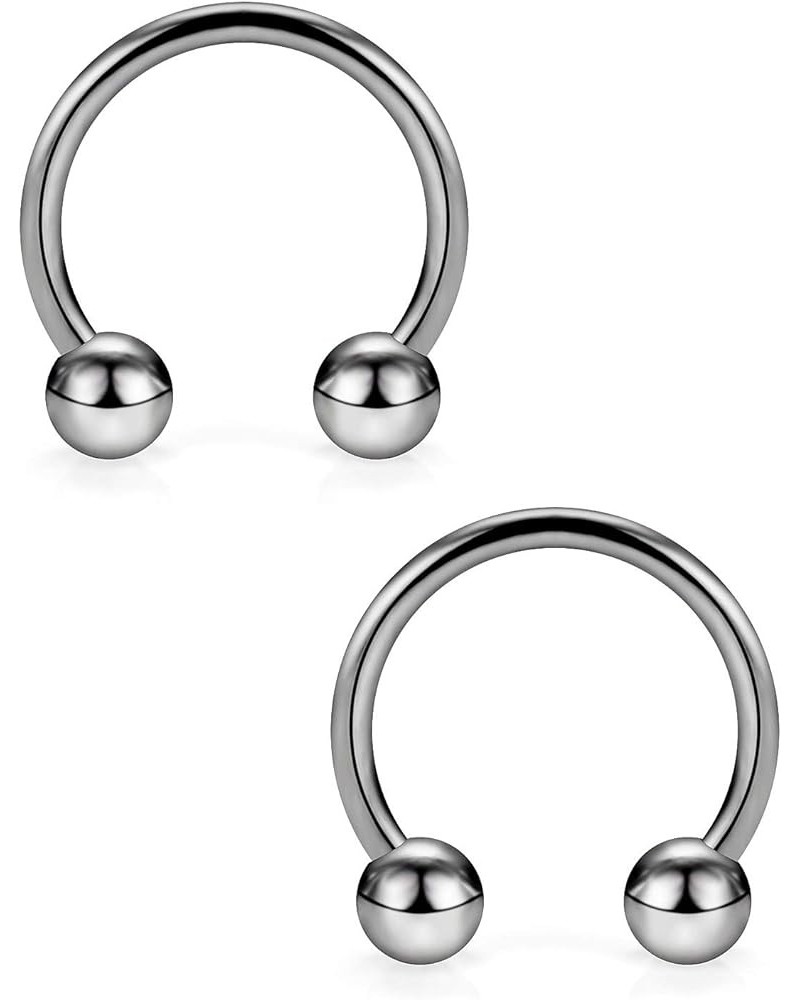 14G 16G Solid Grade 23 (G23) Titanium Horseshoe Barbell Septum Rings Hoop Lip Helix/Daith/Cartilage/Conch/Tragus Earrings Nip...