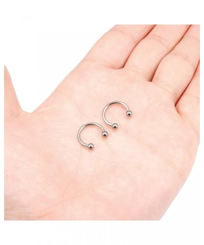 14G 16G Solid Grade 23 (G23) Titanium Horseshoe Barbell Septum Rings Hoop Lip Helix/Daith/Cartilage/Conch/Tragus Earrings Nip...