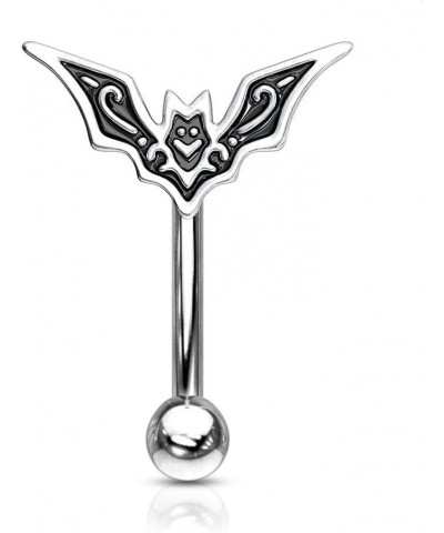 Horror Bat Top 316L Stainless Steel Curved Barbell Eyebrow Ring $7.79 Body Jewelry