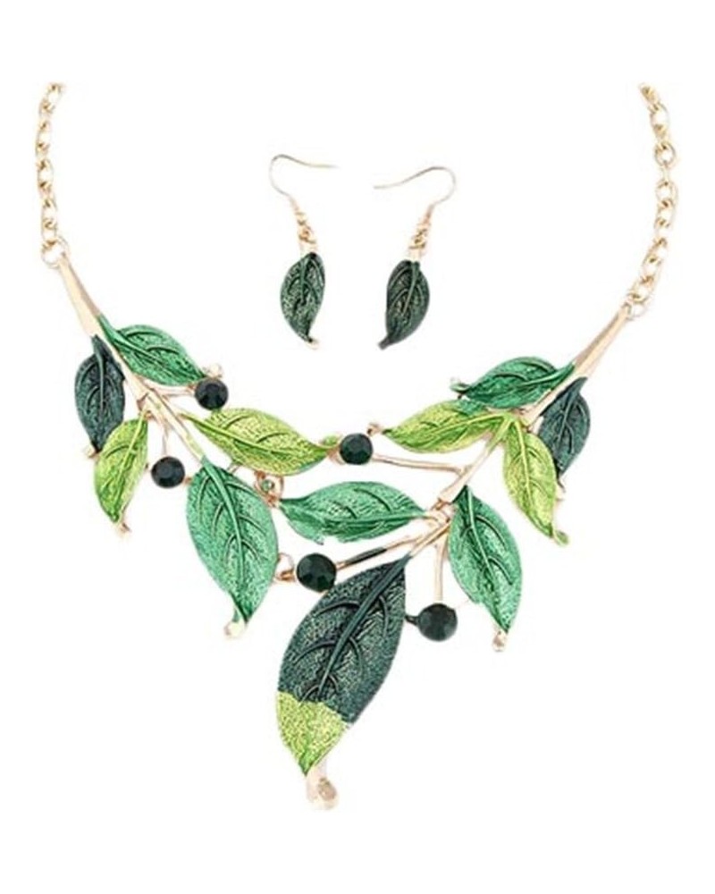 Boho Jewelry Set Pentant Necklace and Earrings for Women Vintage Gift Wedding Party Green $10.20 Jewelry Sets