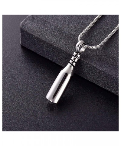 Beer Bottle Cremation Jewelry Urn Necklace Pendant Memorial Ash Jewelry Keepsake Jewelry for Ashes Steel $12.57 Necklaces