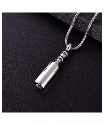 Beer Bottle Cremation Jewelry Urn Necklace Pendant Memorial Ash Jewelry Keepsake Jewelry for Ashes Steel $12.57 Necklaces