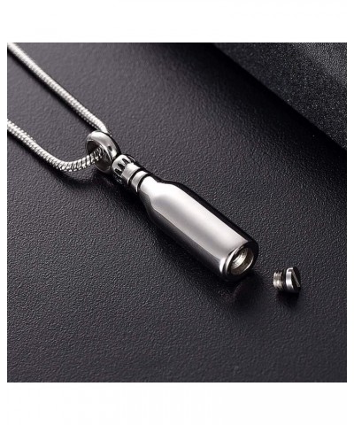 Beer Bottle Cremation Jewelry Urn Necklace Pendant Memorial Ash Jewelry Keepsake Jewelry for Ashes Steel $12.57 Necklaces