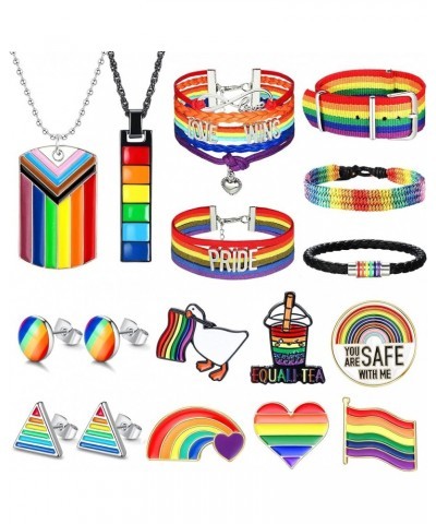 Pride Jewelry Set LGBTQ Accessories Gay Pride Bracelets Pride Necklaces Pride Pins Rainbow Earrings Lesbian Gay Bisexual Tran...