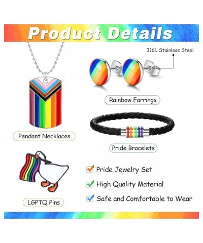 Pride Jewelry Set LGBTQ Accessories Gay Pride Bracelets Pride Necklaces Pride Pins Rainbow Earrings Lesbian Gay Bisexual Tran...