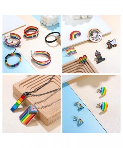 Pride Jewelry Set LGBTQ Accessories Gay Pride Bracelets Pride Necklaces Pride Pins Rainbow Earrings Lesbian Gay Bisexual Tran...