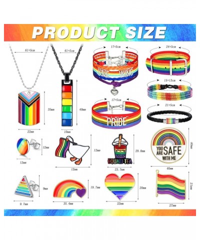 Pride Jewelry Set LGBTQ Accessories Gay Pride Bracelets Pride Necklaces Pride Pins Rainbow Earrings Lesbian Gay Bisexual Tran...