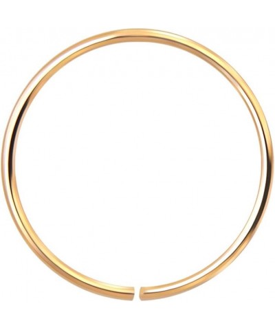 14 Karat Solid Gold 22 Gauge (0.6MM) - 3/8 Inch (10MM) Length Seamless Continuous Nose Hoop Ring Rose Gold $28.11 Body Jewelry