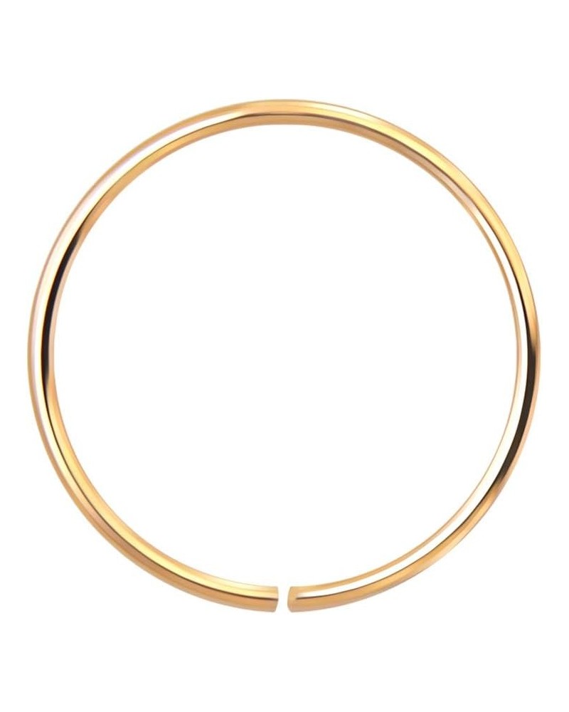 14 Karat Solid Gold 22 Gauge (0.6MM) - 3/8 Inch (10MM) Length Seamless Continuous Nose Hoop Ring Rose Gold $28.11 Body Jewelry