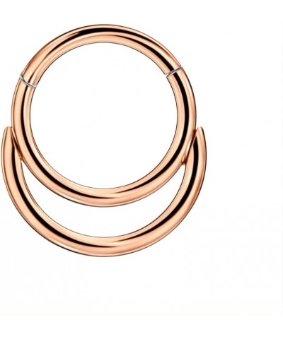 Surgical Steel Septum Jewelry Crescent Moon Septum Rings for Women 16g 8mm Plain Design, Rose Gold $8.84 Body Jewelry