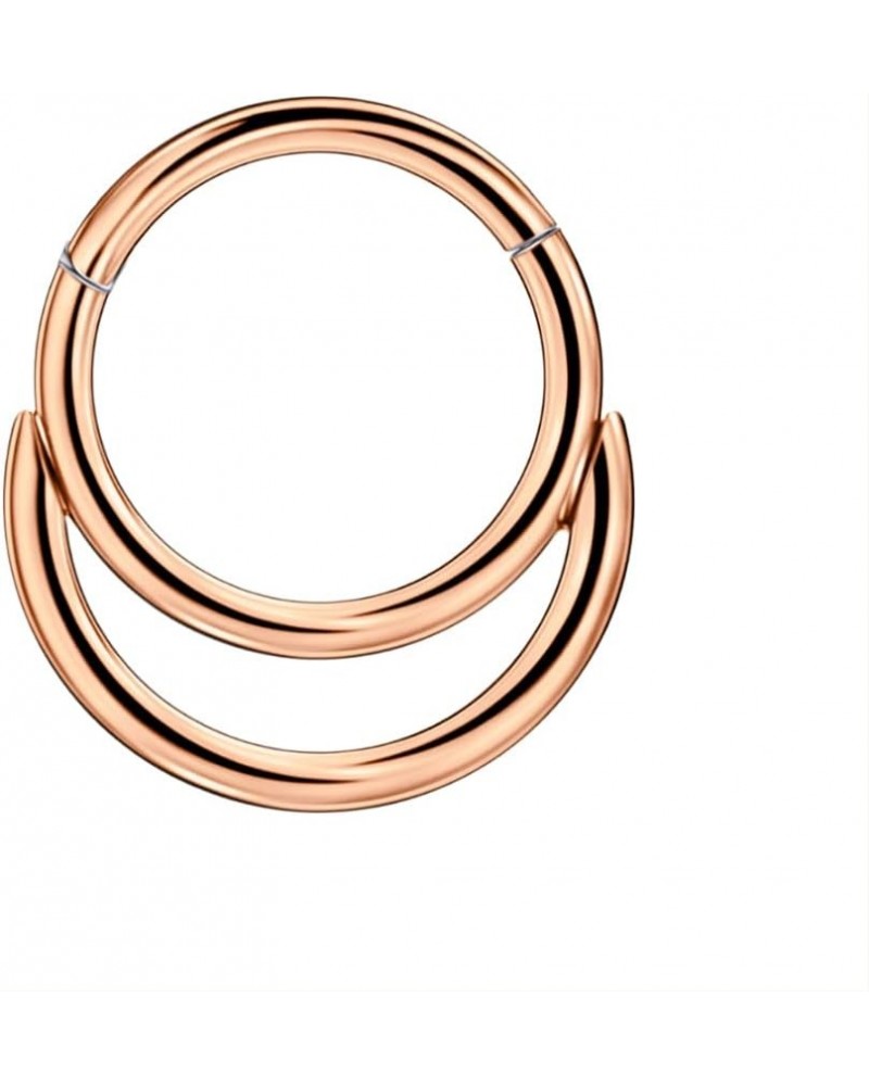 Surgical Steel Septum Jewelry Crescent Moon Septum Rings for Women 16g 8mm Plain Design, Rose Gold $8.84 Body Jewelry