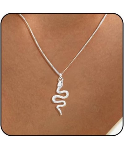 Gold Snake Necklace for Women Silver Snake Jewelry Serpent Necklace Silver Snake Pendant Necklace Gold Snake Jewelry Hallowee...