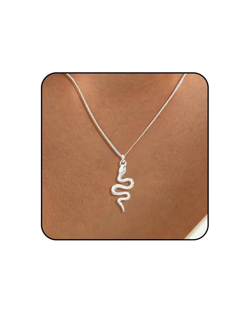 Gold Snake Necklace for Women Silver Snake Jewelry Serpent Necklace Silver Snake Pendant Necklace Gold Snake Jewelry Hallowee...