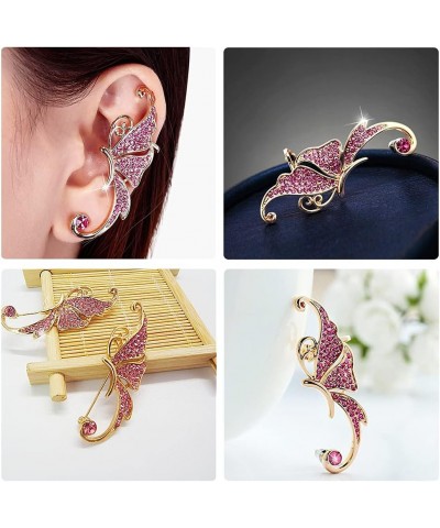 Crystal Pearl Flower Climbers Crawler Stud Earring Cute Rhinestone Resin Floral Left Ear Cuff Wrap Clip Earring Top Ear Clip ...