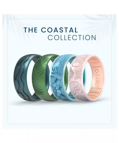 Etched Classic Silicone Rings - Comfortable and Flexible Design - 8mm Wide, 2.16 Thick Hibiscus Beach 13 $24.29 Others