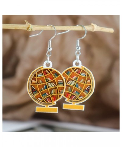 Funny Acrylic Book Lover Heart Librarian Drop Dangle Earrings Library Book Decor Collection Book Shelf for Women Girls Lightw...