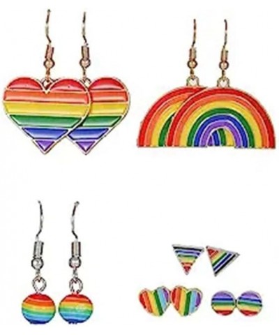 6 Pairs Rainbow Pride Earrings Bisexual Rainbow Earrings Set Lesbian Earrings Gay Earrings Pansexual Earrings LGBT Pride Gift...