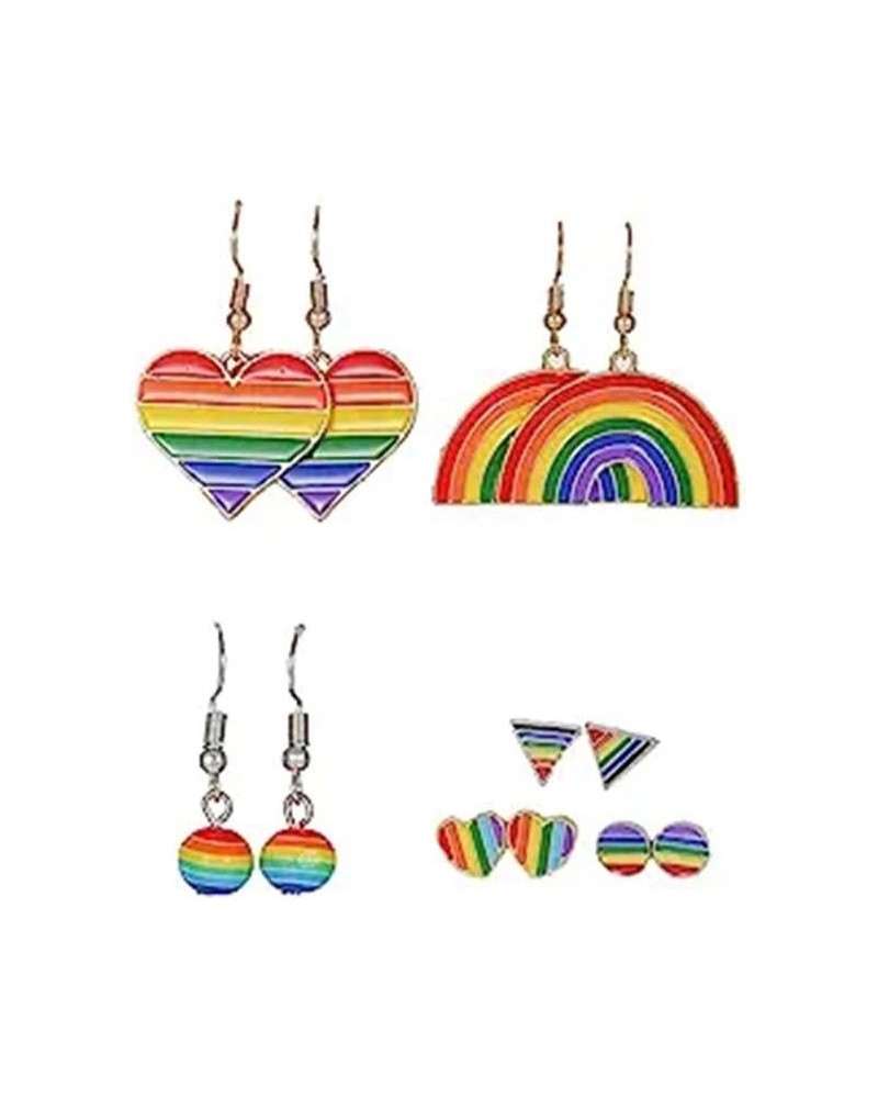 6 Pairs Rainbow Pride Earrings Bisexual Rainbow Earrings Set Lesbian Earrings Gay Earrings Pansexual Earrings LGBT Pride Gift...