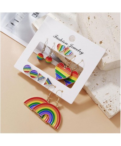 6 Pairs Rainbow Pride Earrings Bisexual Rainbow Earrings Set Lesbian Earrings Gay Earrings Pansexual Earrings LGBT Pride Gift...