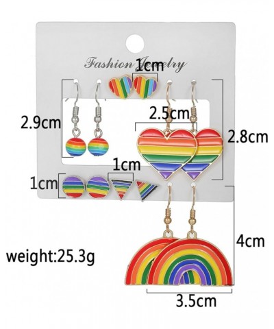 6 Pairs Rainbow Pride Earrings Bisexual Rainbow Earrings Set Lesbian Earrings Gay Earrings Pansexual Earrings LGBT Pride Gift...